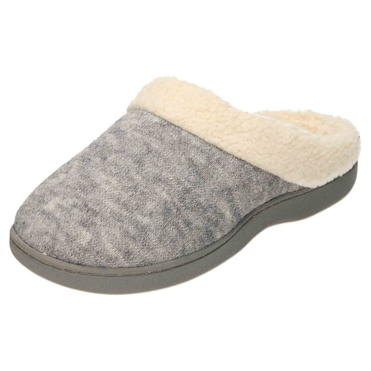 Grey Slip On Slippers Mules Memory Foam Clogs