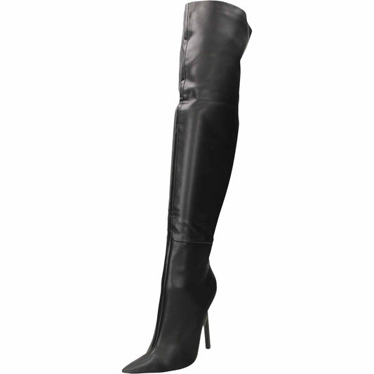 Black Over The Knee Boots Thigh High Heel UK 3