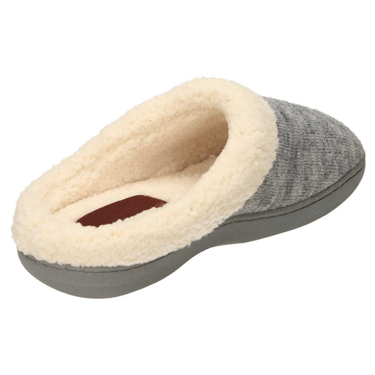 Grey Slip On Slippers Mules Memory Foam Clogs